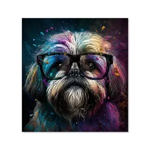 Lharsa Apso Dog Face Splashart Premium Glass Kitchen Splashback W700mm x H650mm