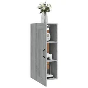 Berkfield Hanging Cabinet Grey Sonoma 35x34x90 cm Engineered Wood