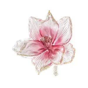 Premier Acrylic Flower Christmas Decoration Pink (10cm)