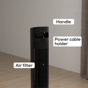 HOMCOM Oscillating Tower Fan Cooling with Ice Pack, Water Tank, Children Lock