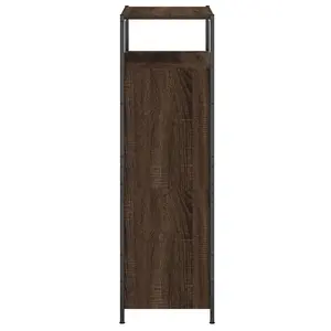 Shoe Cabinet Brown Oak 60x34x112 Engineered Wood