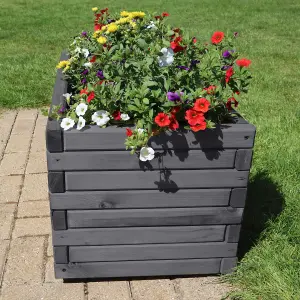 1m Grey Pine Raised Trough Planter