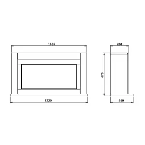 Suncrest Lumley-Ambience White MDF & stainless steel Freestanding Electric fire suite