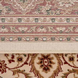 Red Cream Gold Classical Oriental Medallion Runner Rug 60cm x 240cm