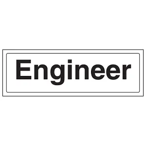 Engineer Workplace General Door Sign - Adhesive Vinyl - 300x100mm (x3)