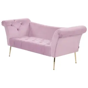 Velvet Chaise Lounge Light Violet NANTILLY