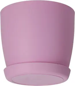 Plant Pots Flower Planter 6 Colours 8 sizes Matt Plastic Pot + Saucer Tray Deco Pink 30cm