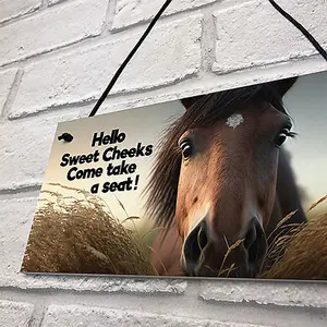 Red Ocean Horse Gifts For Girls Hanging Wall Sign Horse Sign For Stables Horse Lover Gifts Daughter Gift Friendship Gifts