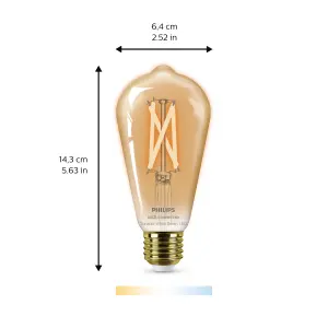 Philips WiZ E27 50W LED Cool white & warm white ST64 Dimmable Light bulb