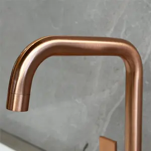 Liquida W18CP Twin Lever D Shape 360 Swivel Spout Copper Kitchen Mixer Tap