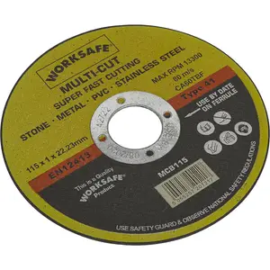 50 Pack Multipurpose Cutting Discs for Metal and Masonry - 115mm Size