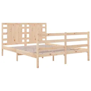 Berkfield Bed Frame Solid Wood Pine 135x190 cm 4FT6 Double