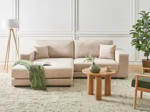 Corner Sofa LOFOTEN Beige Velvet 3 Seater Right Hand