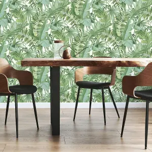 Maui Leaf Wallpaper Green Fine Decor FD42850