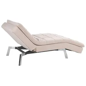 Velvet Chaise Lounge Beige LOIRET