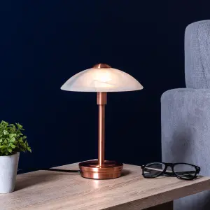 Litecraft Alasbaster Touch Antique Copper Table Lamp