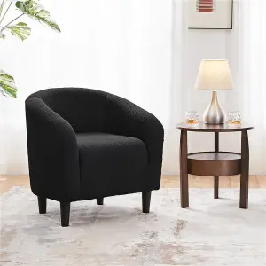 Yaheetech Boucle Fabric Barrel Shaped Accent Chair - Black