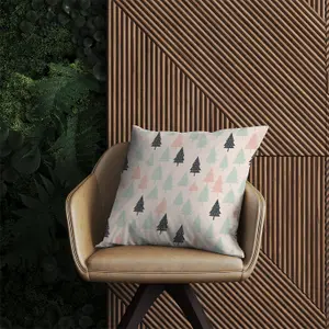 Christmas Tree Silhouette Pattern Outdoor Cushion 45cm x 45cm