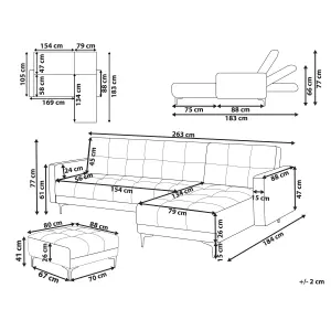 Left-Hand Corner Sofa with Ottoman ALNES Beige Left Hand