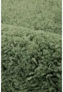 Melrose Venus Shaggy High Pile Sage Green Large Area Rug 140/200cm