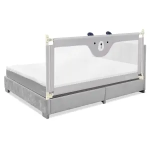 Costway 175CM Cute Baby Bed Rail Guard Toddler Infant Security Guardrail W/ Double Lock