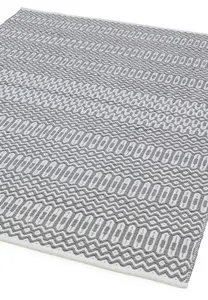 Grey Outdoor Rug, Geometric Stain-Resistant Rug For Patio Decks Garden Balcony, 2mm Modern Outdoor Rug-200cm X 290cm