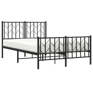 Berkfield Metal Bed Frame without Mattress with Footboard Black 120x200cm