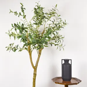 150cm Olive Tree Artificial plant in Black Mediterranean Pot