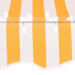 Berkfield Manual Retractable Awning with LED 350 cm White and Orange