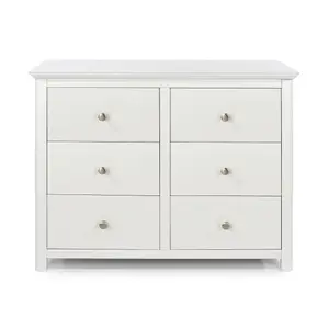 Nairn 3+3 drawer wide chest, White