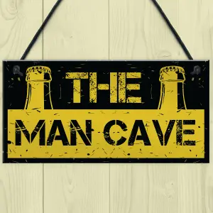 Rustic THE MAN CAVE Sign Garage Shed Plaque Funny Gift For Him Men Keepsake