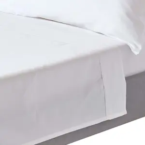 Homescapes White Organic Cotton Flat Sheet 400 Thread count, Single