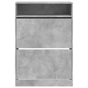 Berkfield Shoe Cabinet with 2 Flip-Drawers Concrete Grey 80x34x116 cm