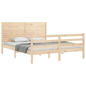 Berkfield Bed Frame with Headboard 160x200 cm Solid Wood