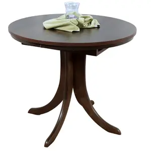 Stephan Extendable Round Solid Wood Base Dining Table Walnut