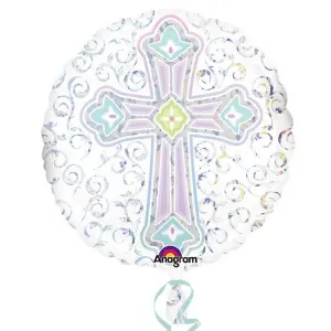 Amscan Radiant Cross Round Foil Balloon Multicoloured (One Size)