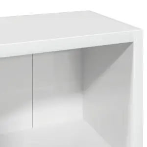 vidaXL CD Cabinets 2 pcs High Gloss White 21x16x93.5 cm Engineered Wood