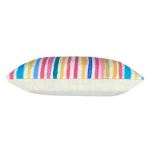 Evans Lichfield Aquarelle Stripe Abstract Feather Filled Cushion