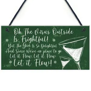 Funny Bar Sign Lockdown Gift Kitchen Garden Gin Bar Sign Gin Gift For Her