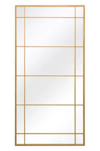 MirrorOutlet The Tabula Gold Metal Framed Window Wall or Leaner Garden Mirror 180CM X 90CM