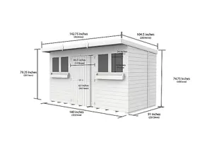 DIY Sheds 12x8 Pent Summer Shed Loglap