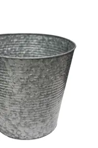 Ribbed Galvanised Planter D37cm