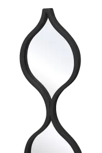 MirrorOutlet The Quinque Black Metal Framed Tear Drop Garden Wall Mirror 124CM X 15CM