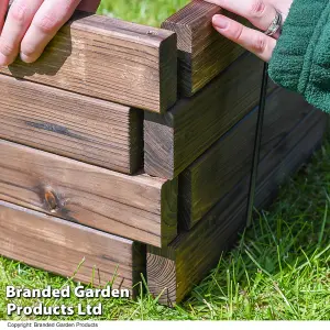 Wooden Raised Garden Planter Treated Fir Wood Outdoor Flower Trough Herb Vegetable Bed Twin Pack (2 x Medium 80x60cm)