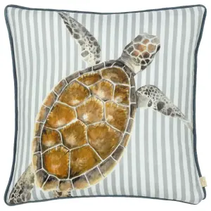 Evans Lichfield Salcombe Turtle Piped Feather Rich Cushion