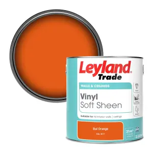 Leyland Trade Vinyl Soft Sheen Walls & Ceilings Emulsion Paint Ral Orange (RAL 2017) - 2.5L