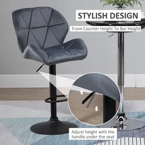 Nussbaum Height Adjustable Swivel Bar Stool (Set of 2) Grey