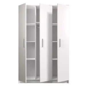 Elegant Omega 19 Hinged Wardrobe W1200mm H1930mm D500mm - White Matt Front and Oak Sonoma Carcass