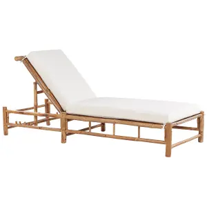 Sun Lounger Wood Light Wood LIGURE