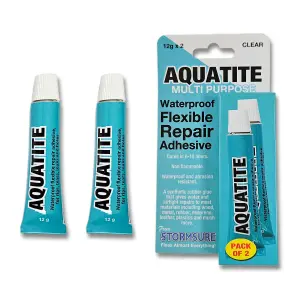 Aquatite Waterproof Flexible Repair Adhesive 2x 12g - Great for a Multitude of Repairs: Strong, Flexible and Durable Repairs